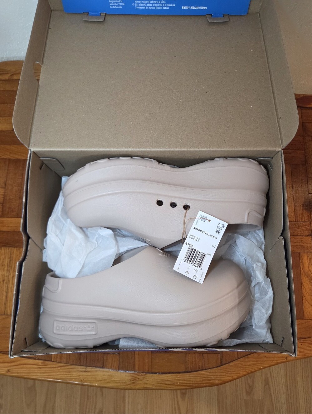 NWT Adidas Originals Adifom Stan Mule Platform Clogs in Wonder Taupe - Size 8 - Picture 9 of 13